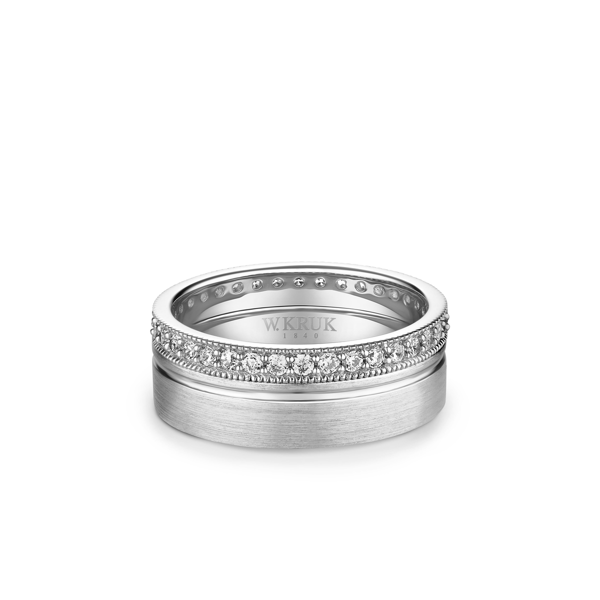 W.KRUK Obrączka srebrna z cyrkoniami SAVA