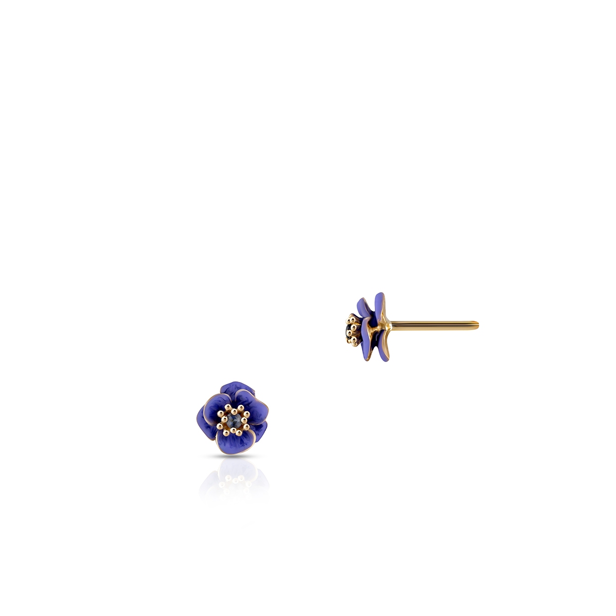 W.KRUK Kolczyki złote Kwiaty Nocy