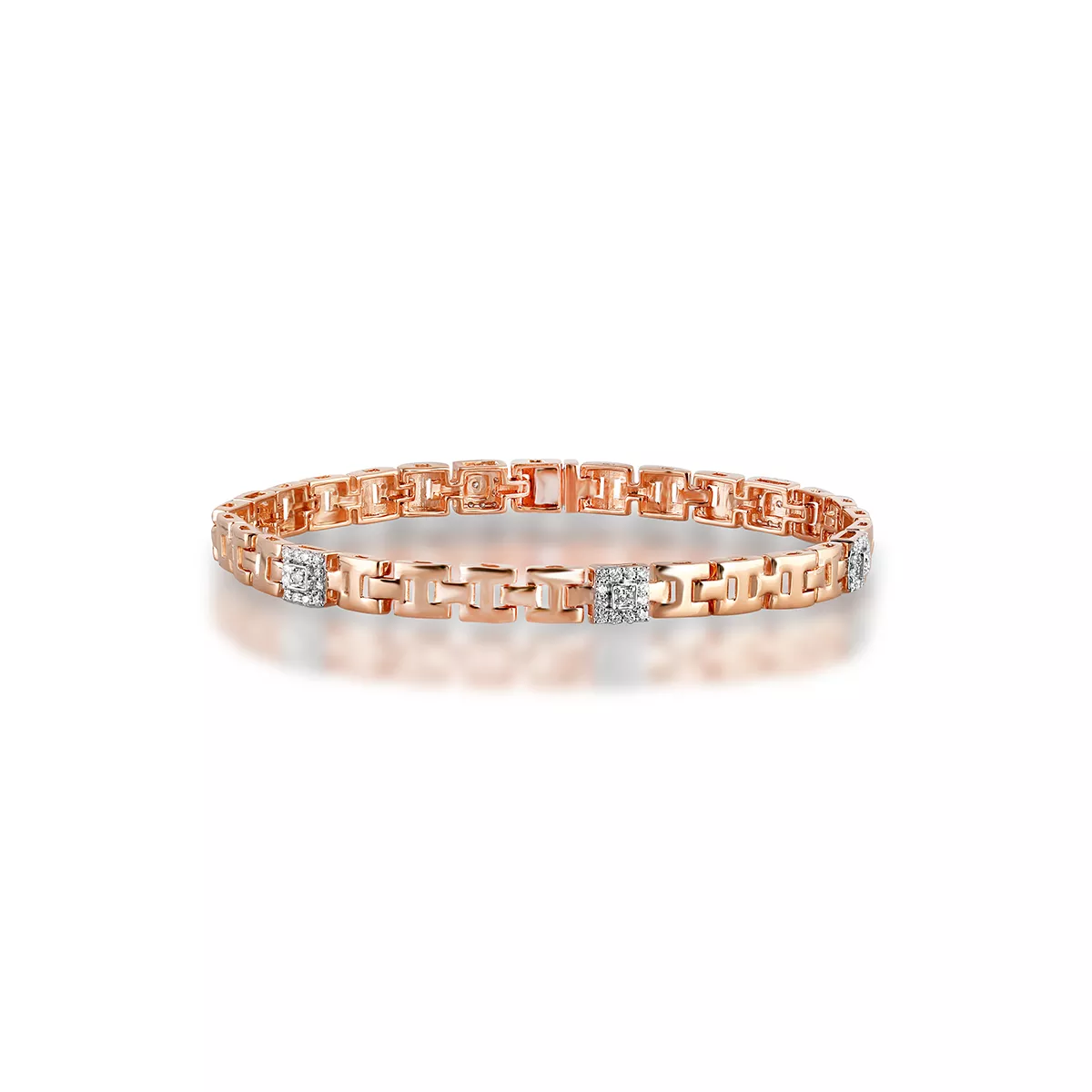 W.KRUK - Bransoletka różowe złoto z brylantami