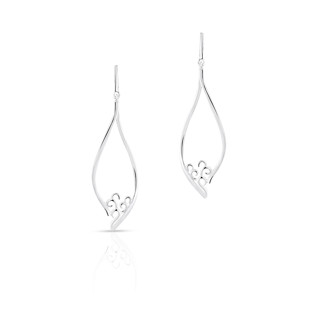 W.KRUK Kolczyki srebrne ażurowe