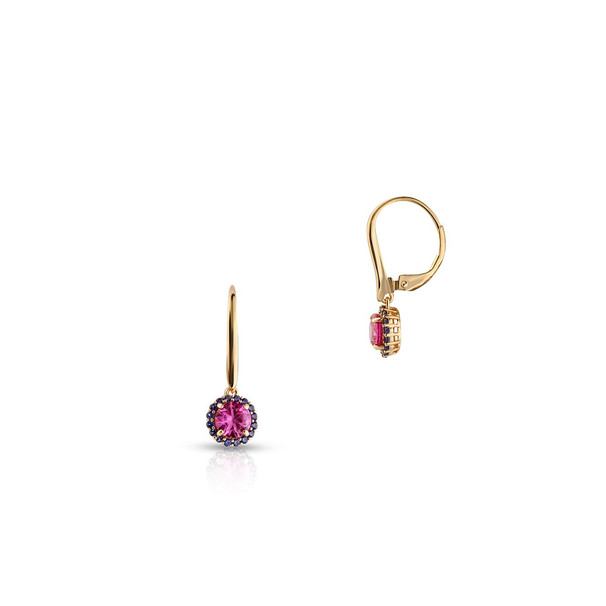 W.KRUK Kolczyki srebrne pozłacane z cyrkoniami