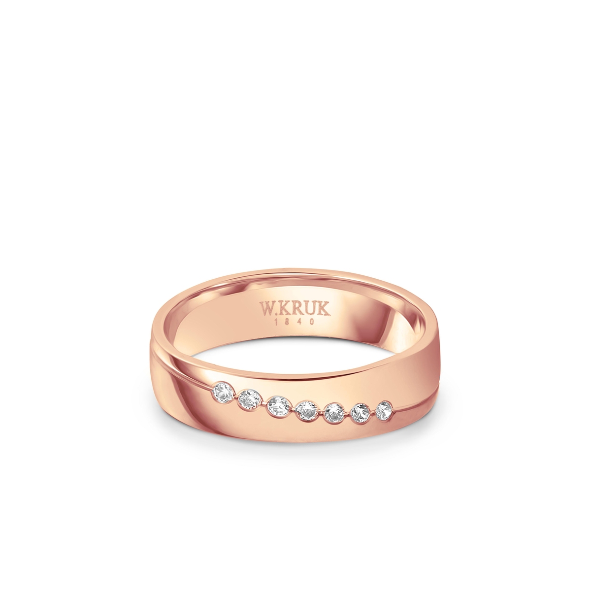 W.KRUK Obrączka złota z brylantami GRAZIA