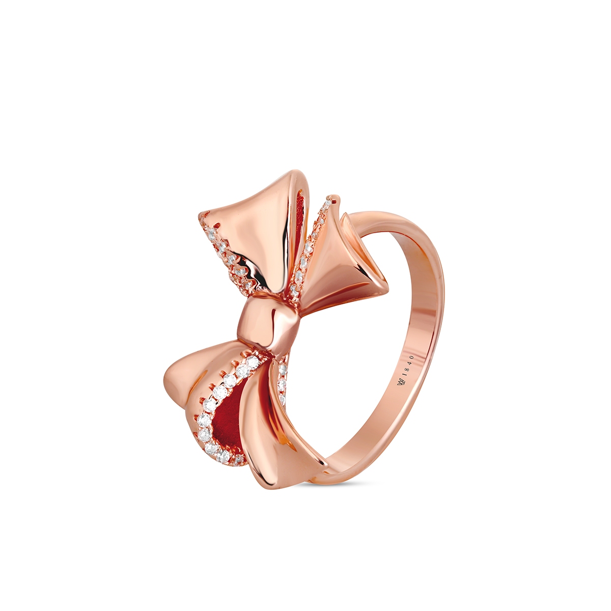 W.KRUK Pierścionek srebrny z kokardą