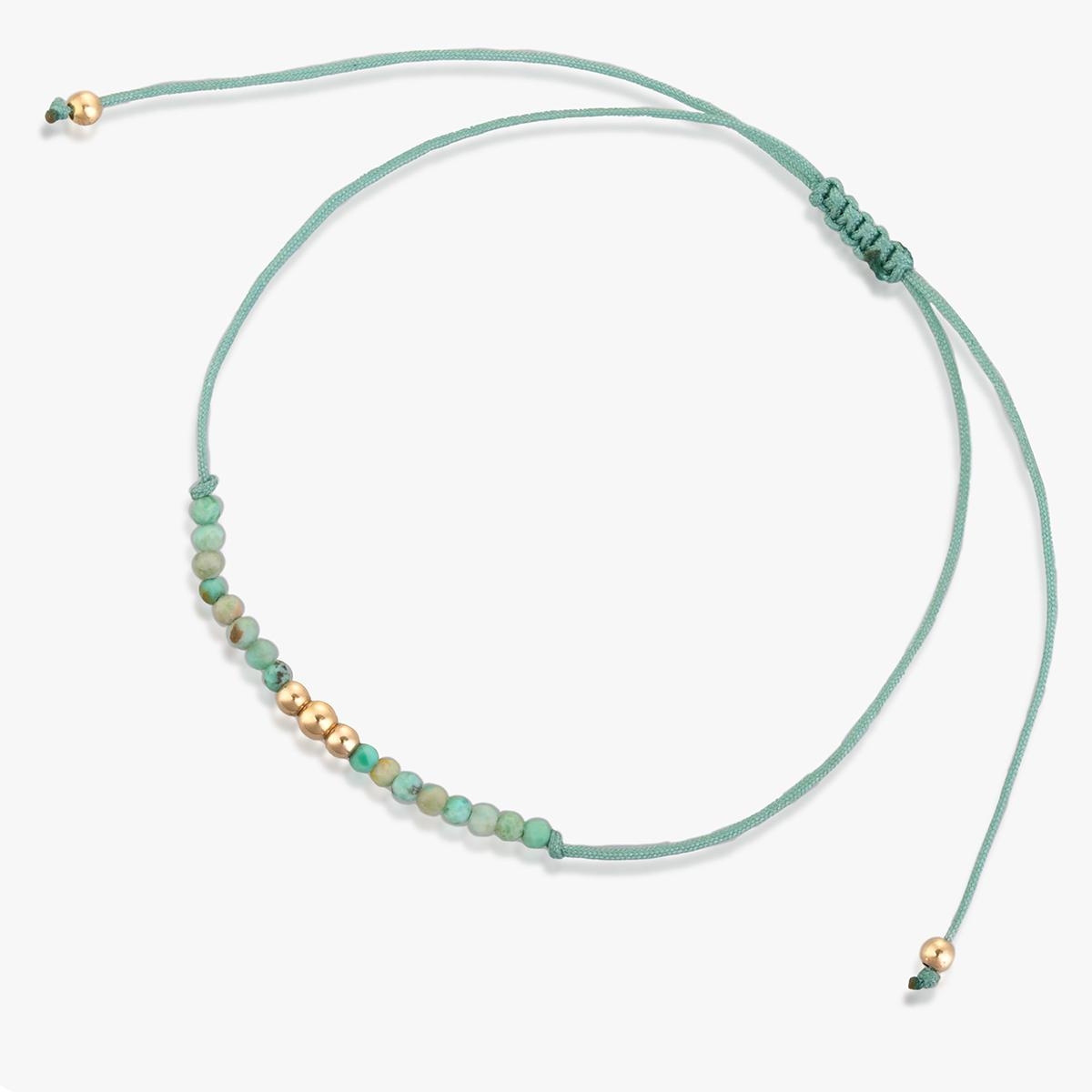 W.KRUK Bransoleta sznurkowa z turkusami