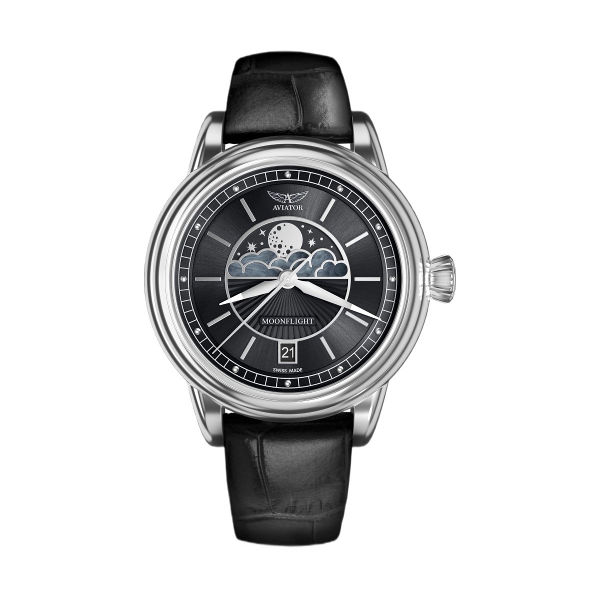 W.KRUK ZEGAREK AVIATOR DOUGLAS MOONFLIGHT