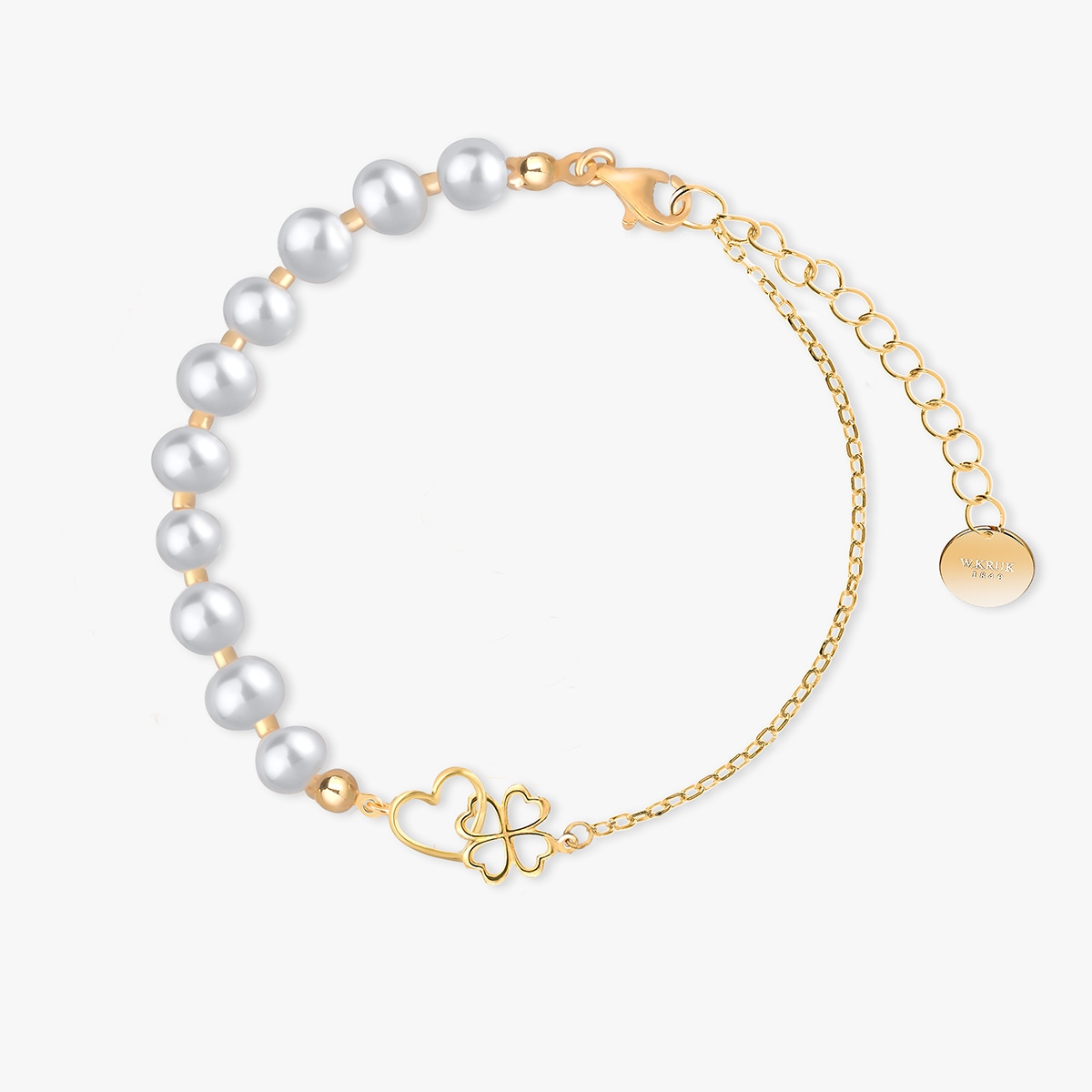 W.KRUK Bransoleta srebrna z perłami