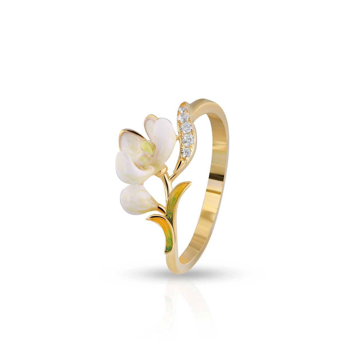 W.KRUK Pierścionek srebrny Kwiaty Nocy Konwalia