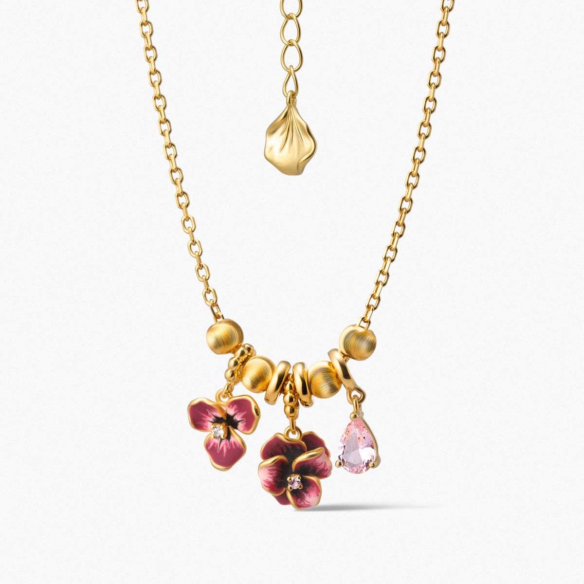 W.KRUK Naszyjnik srebrny Kwiaty Nocy Bratki