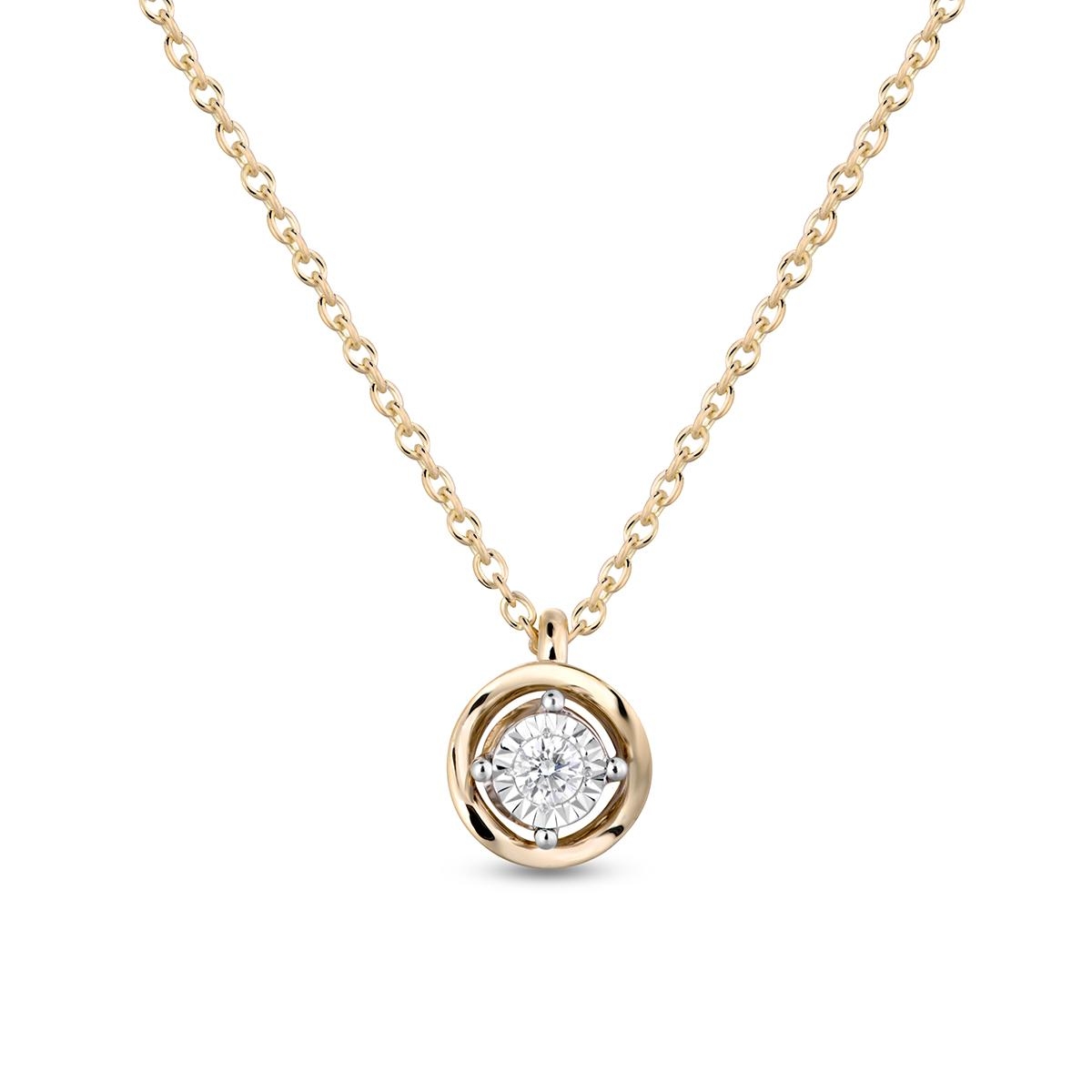 W.KRUK Naszyjnik złoty z diamentem