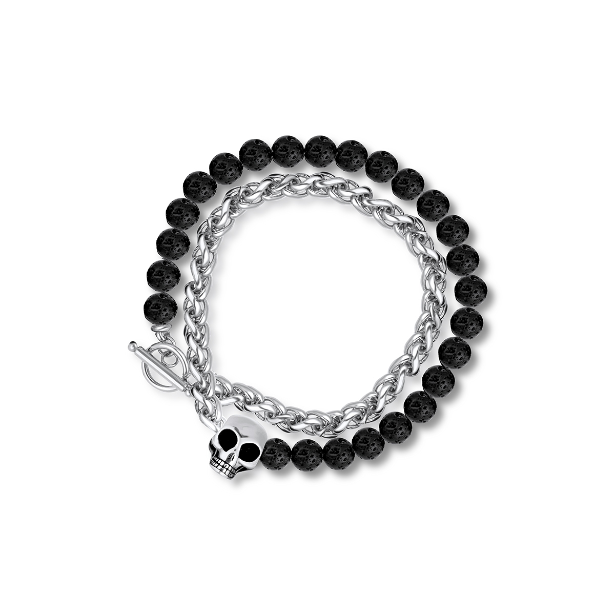 W.KRUK Bransoleta ze stali z motywem czaszki