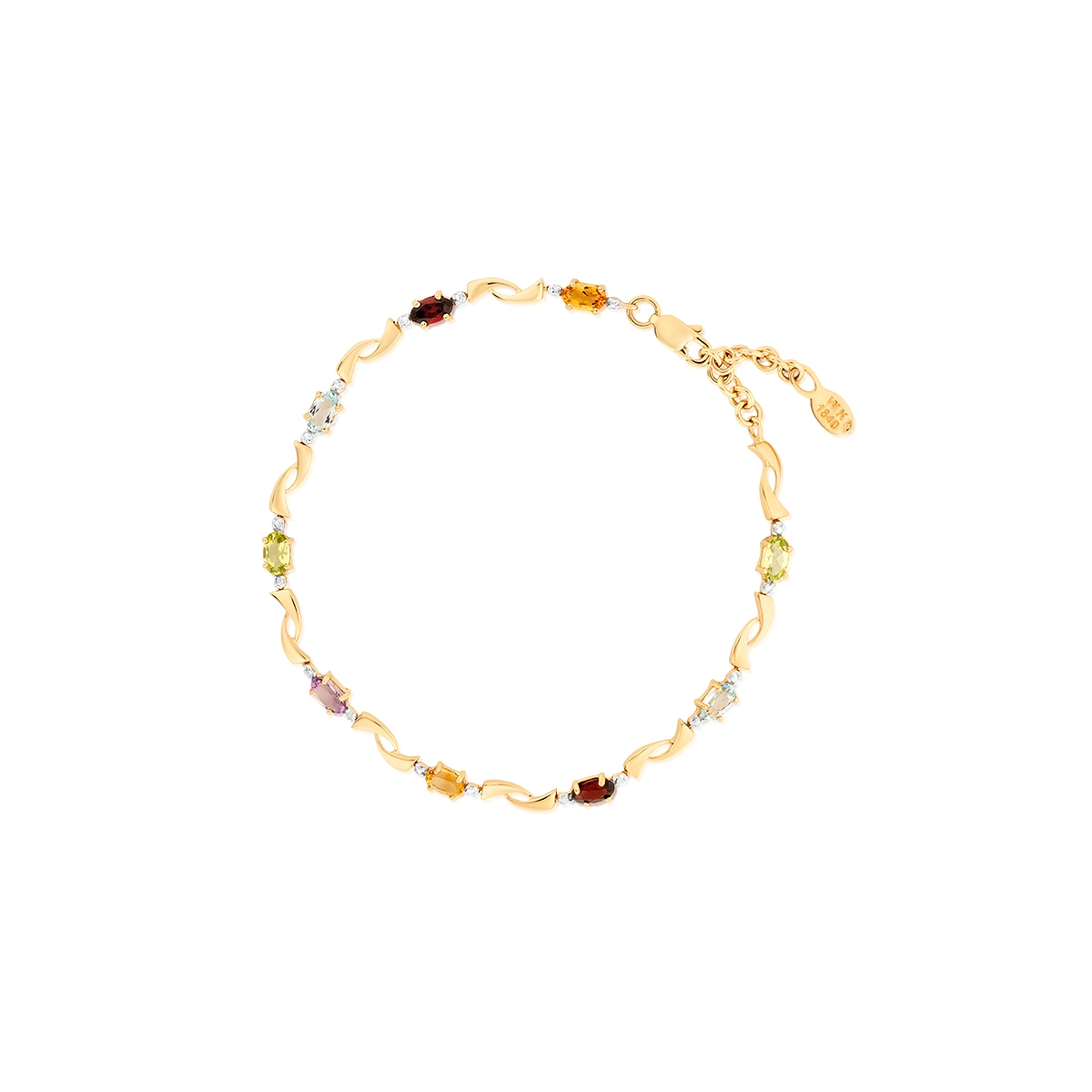 W.KRUK Bransoleta złota z kamieniami szlachetnymi