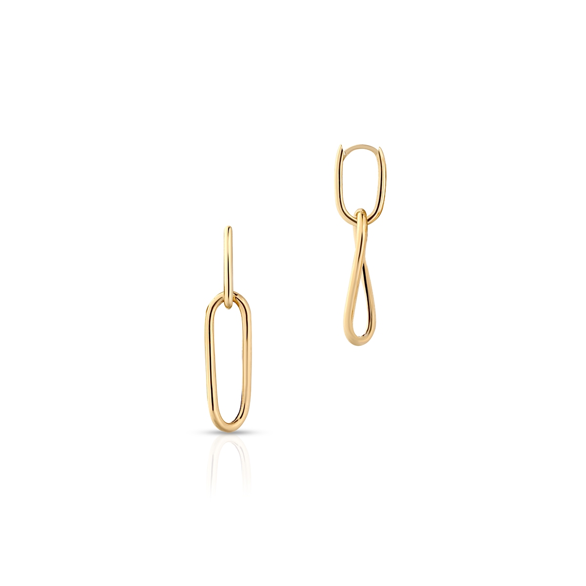 W.KRUK Kolczyki złote długie paper clip