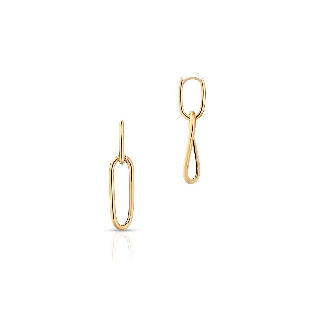 W.KRUK Kolczyki złote długie paper clip