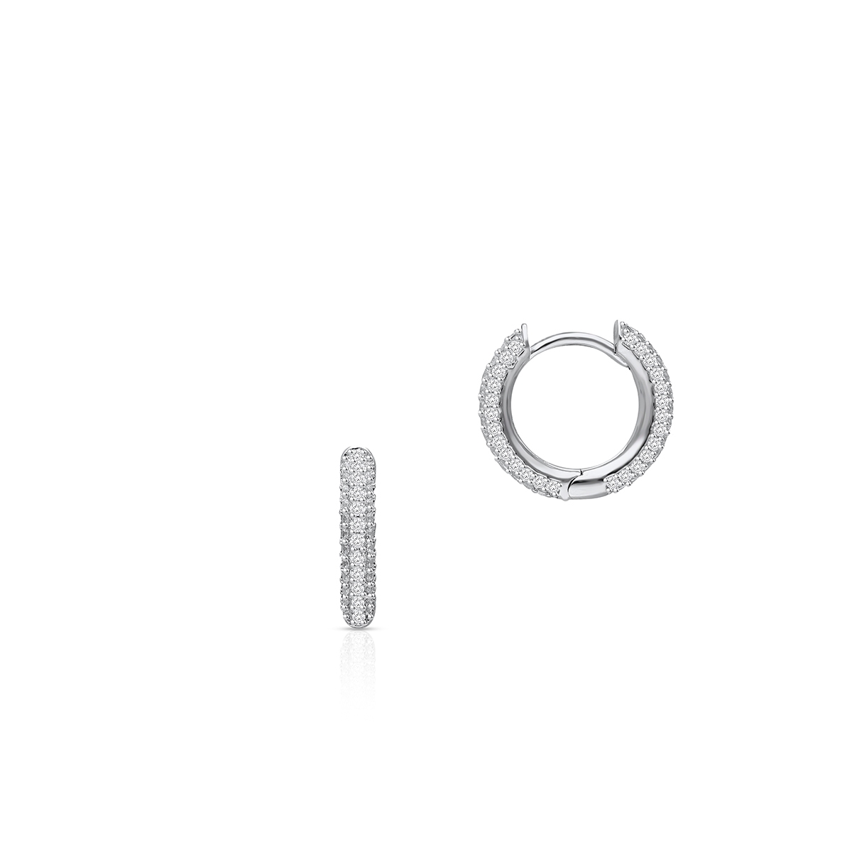 W.KRUK Kolczyki srebrne koła z cyrkoniami