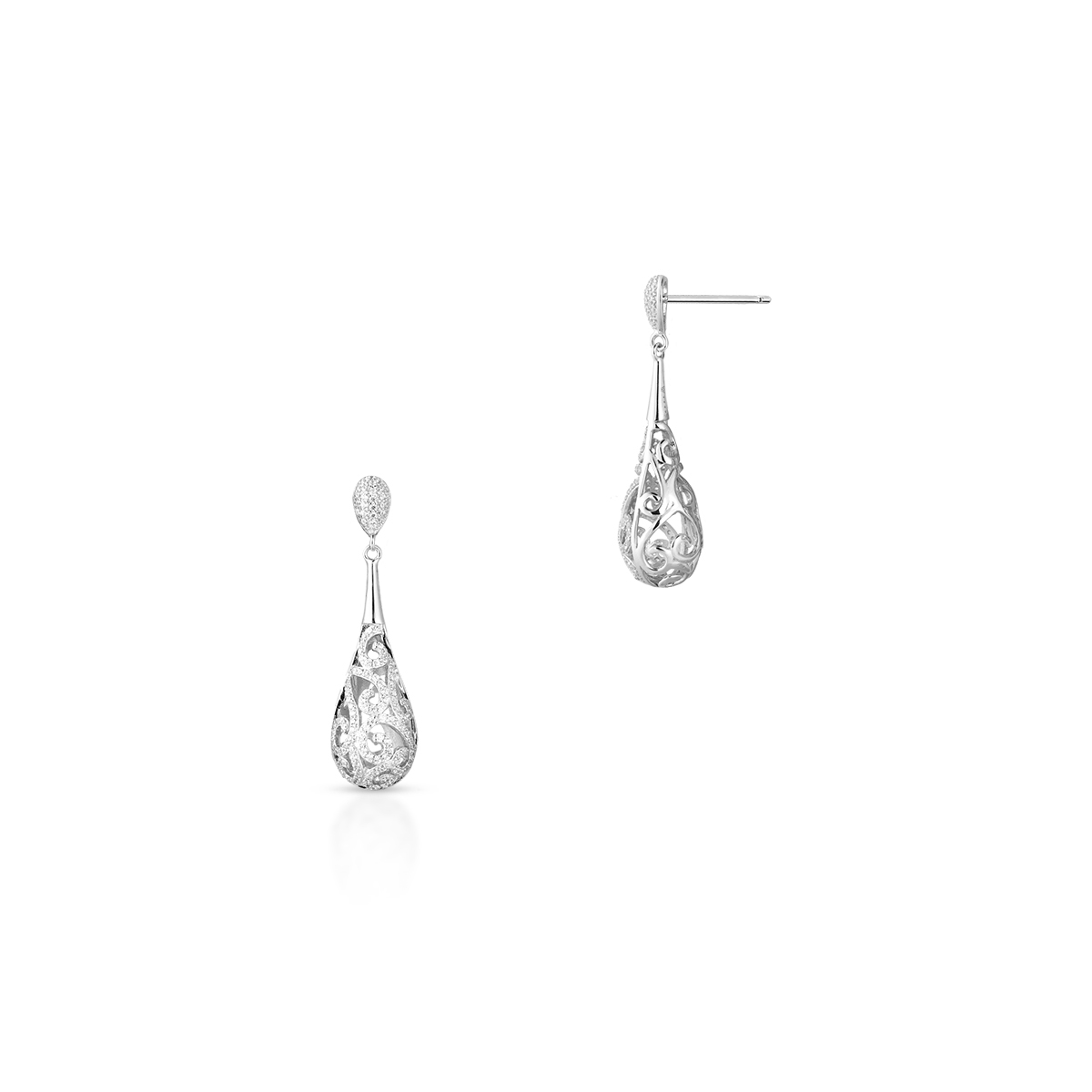 W.KRUK Kolczyki srebrne Ażurowa