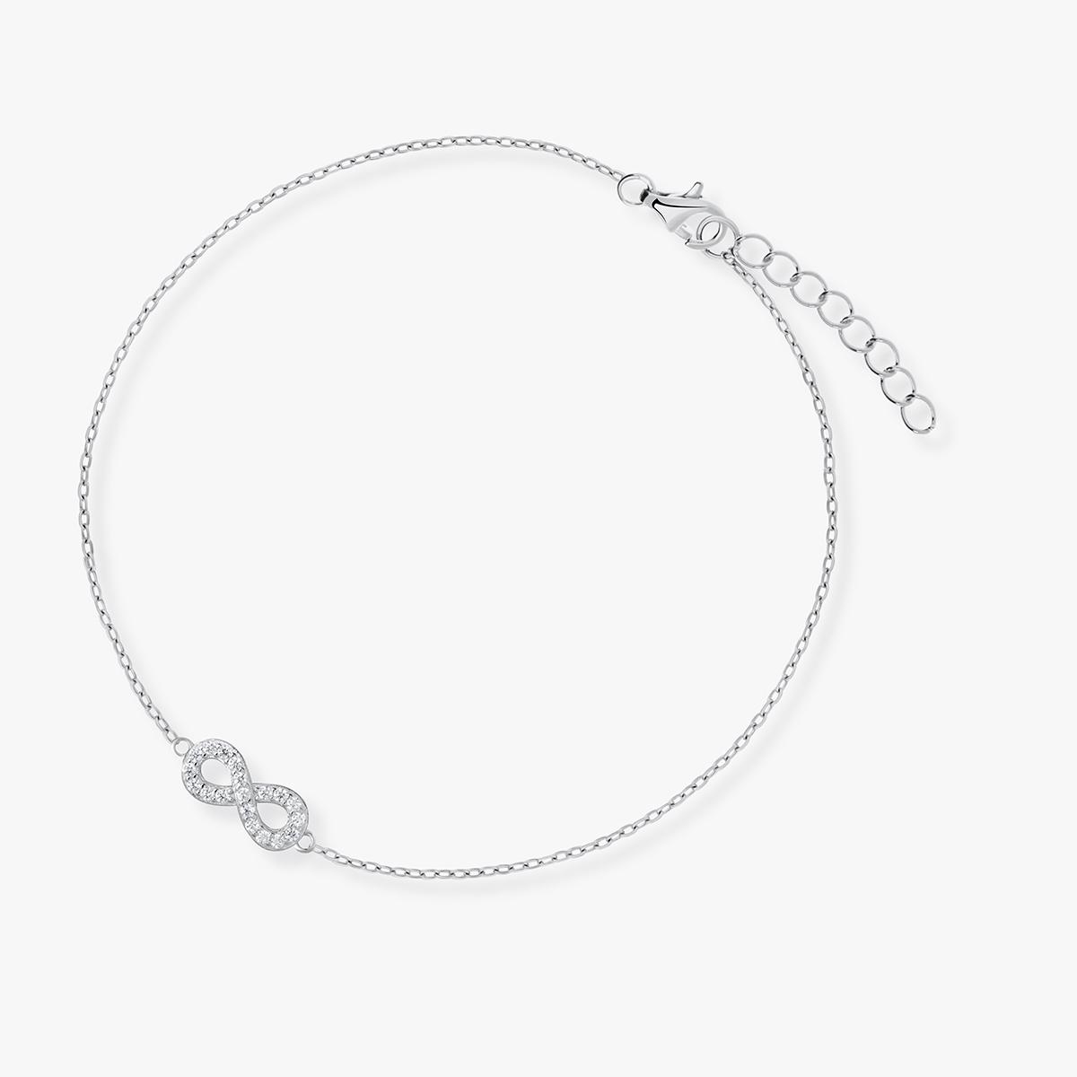 W.KRUK Bransoleta srebrna z motywem nieskończoności