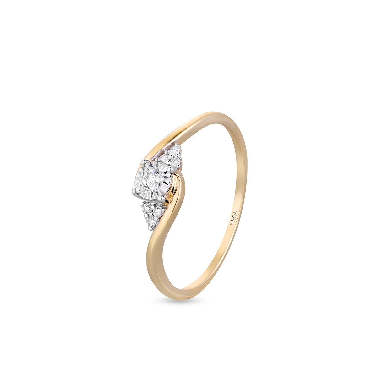 W.KRUK Pierścionek złoty z diamentami