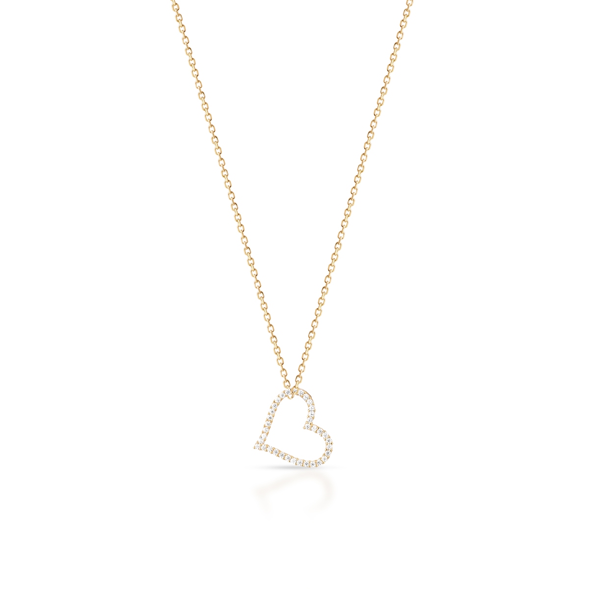 W.KRUK Wisiorek złoty serce z cyrkoniami