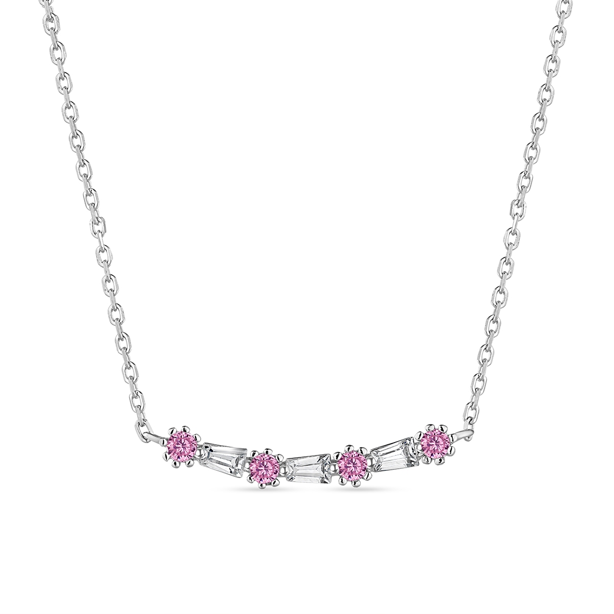 W.KRUK Naszyjnik srebrny z cyrkoniami