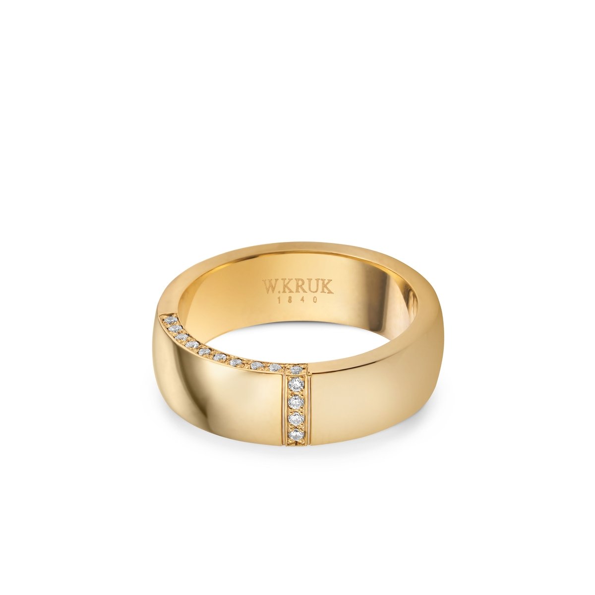 W.KRUK Obrączka złota z brylantami EDGE