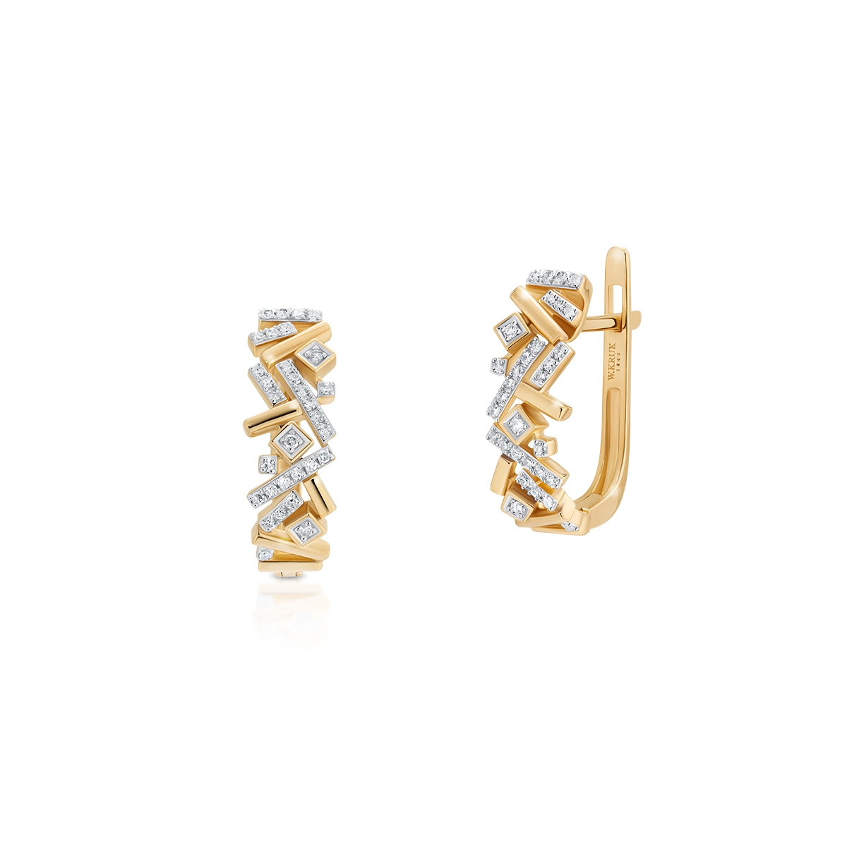 W.KRUK Kolczyki złote z diamentami