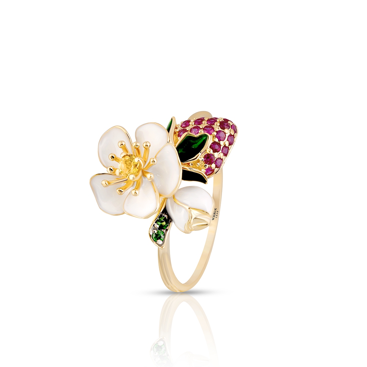 W.KRUK Pierścionek złoty Kwiaty Nocy