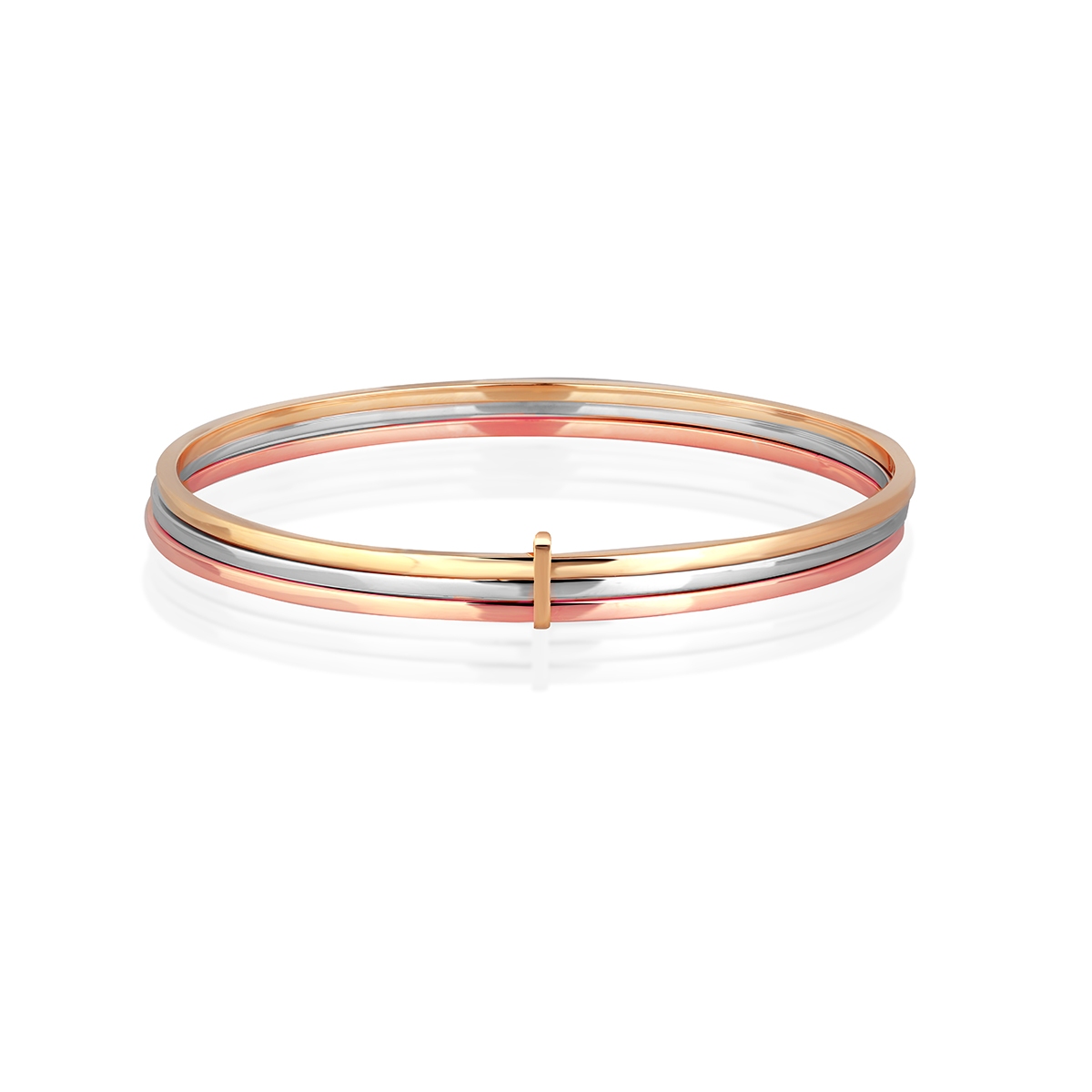 W.KRUK Bransoleta złota bangle tricolor