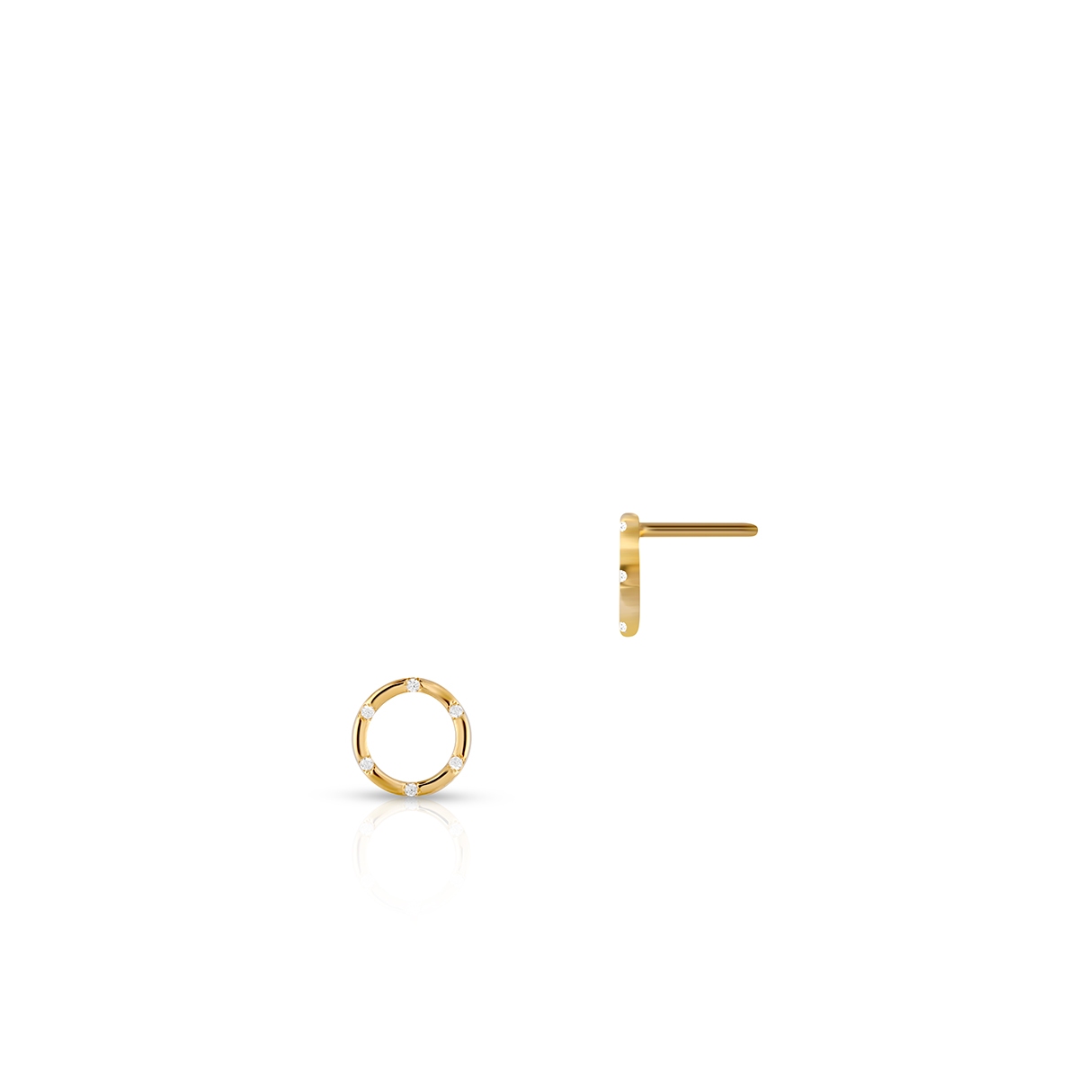 W.KRUK Kolczyki srebrne pozłacane koła z cyrkoniami