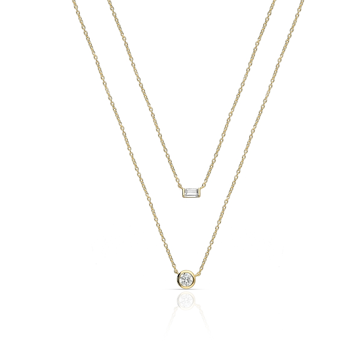 W.KRUK Naszyjnik srebrny pozłacany kaskadowy z cyrkoniami