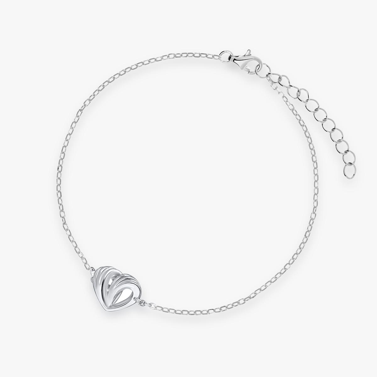 W.KRUK Bransoleta srebrna z motywem serca
