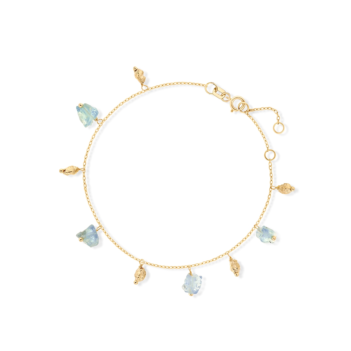 W.KRUK Bransoleta złota z niebieskimi apatytami Saint Tropez