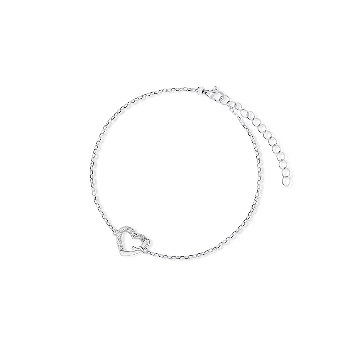 W.KRUK Bransoletka serce z kokardką