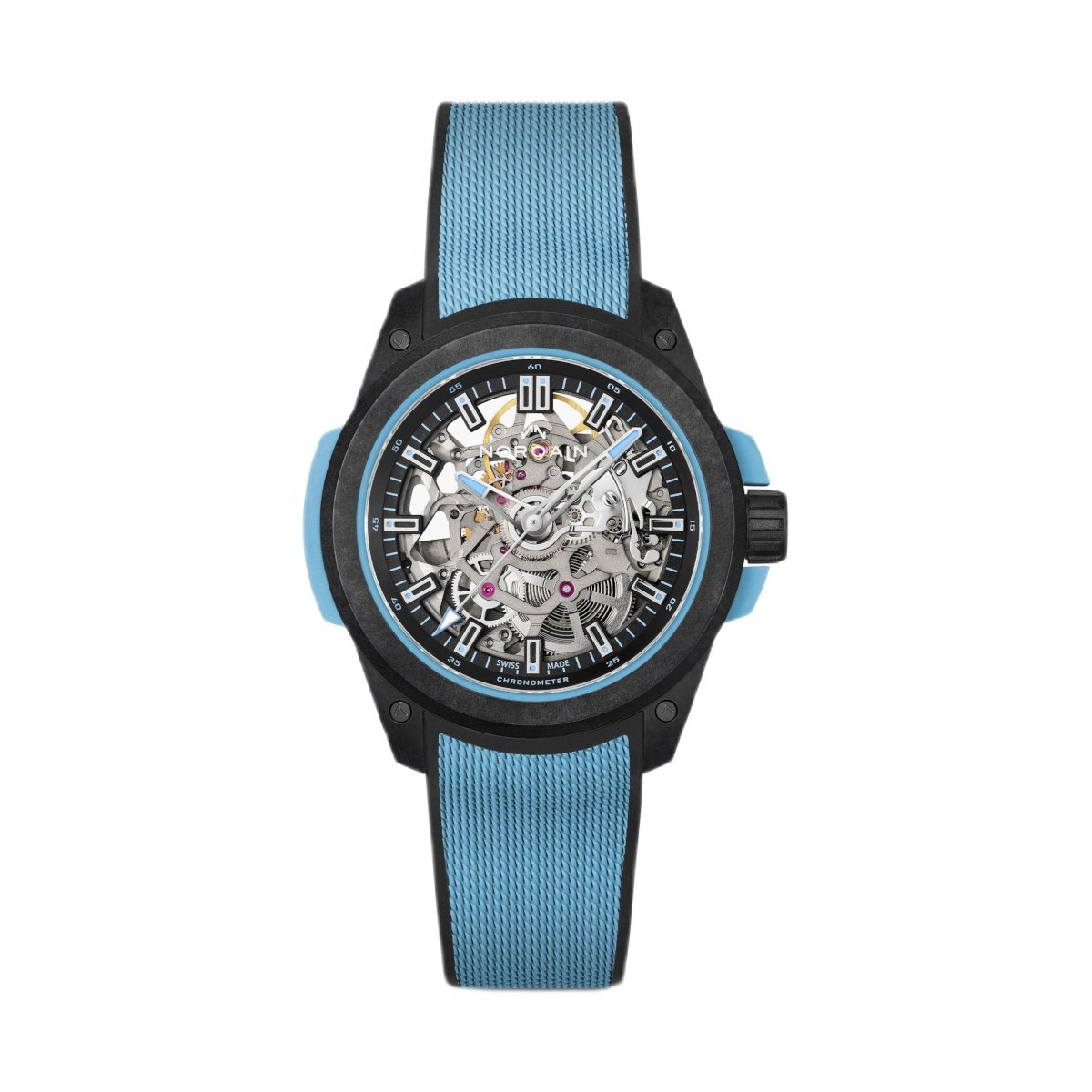 W.KRUK ZEGAREK NORQAIN WILD ONE SKELETON SKY BLUE