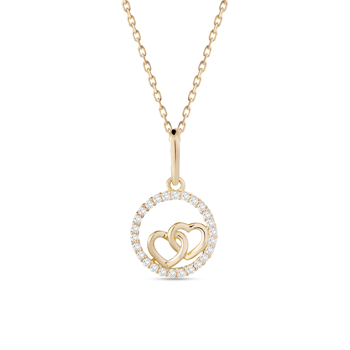 W.KRUK Wisiorek złoty z cyrkoniami