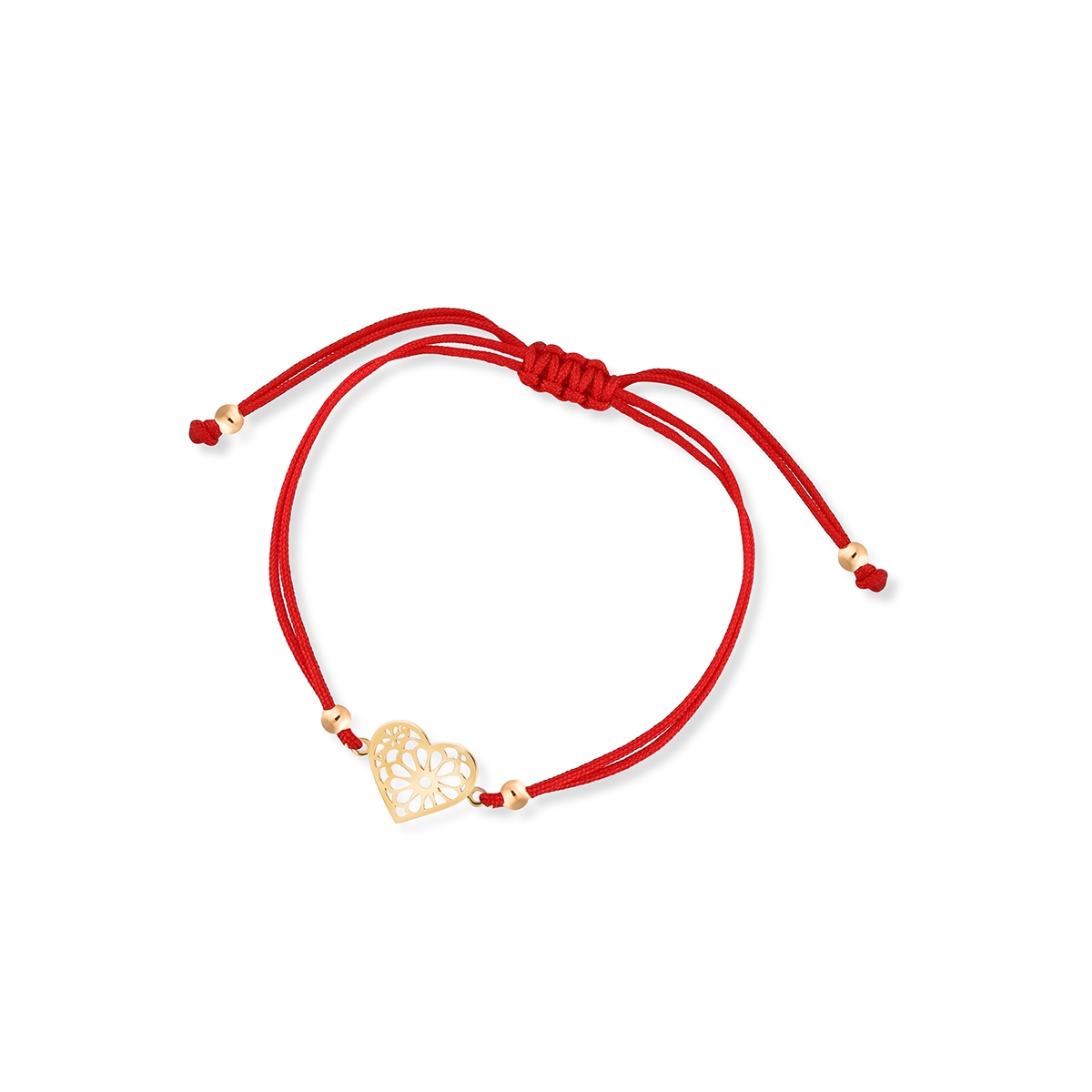 W.KRUK Bransoleta srebrna z czerwonym sznurkiem