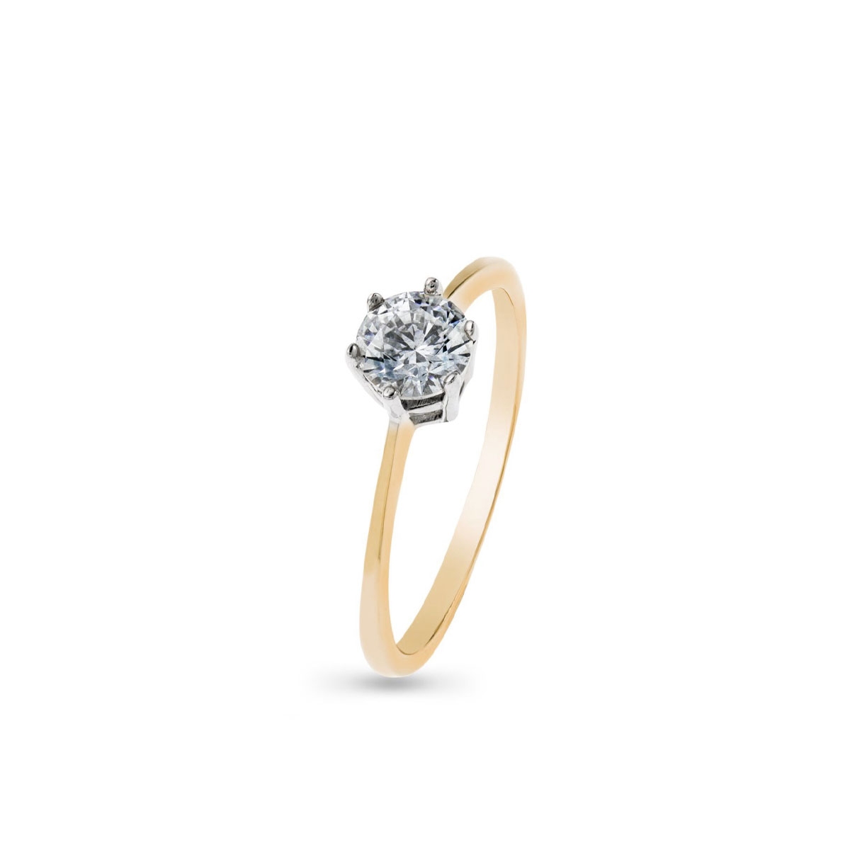 W.KRUK Pierścionek złoty bicolor z cyrkonią