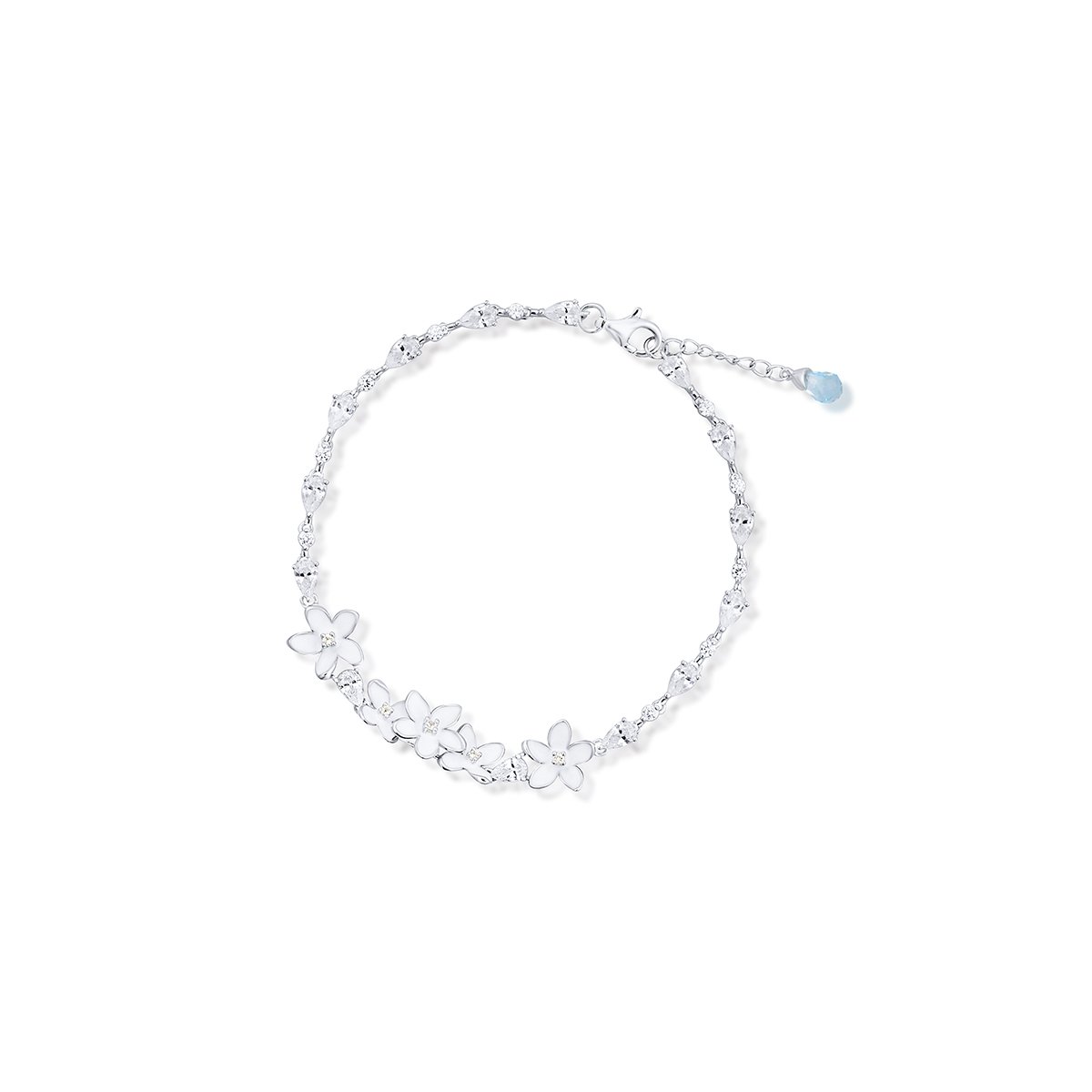 W.KRUK Bransoleta srebrna Kwiaty Nocy Biały Bez