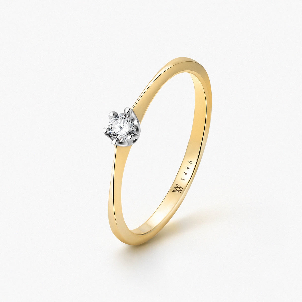 W.KRUK Pierścionek zaręczynowy złoty Jedyny