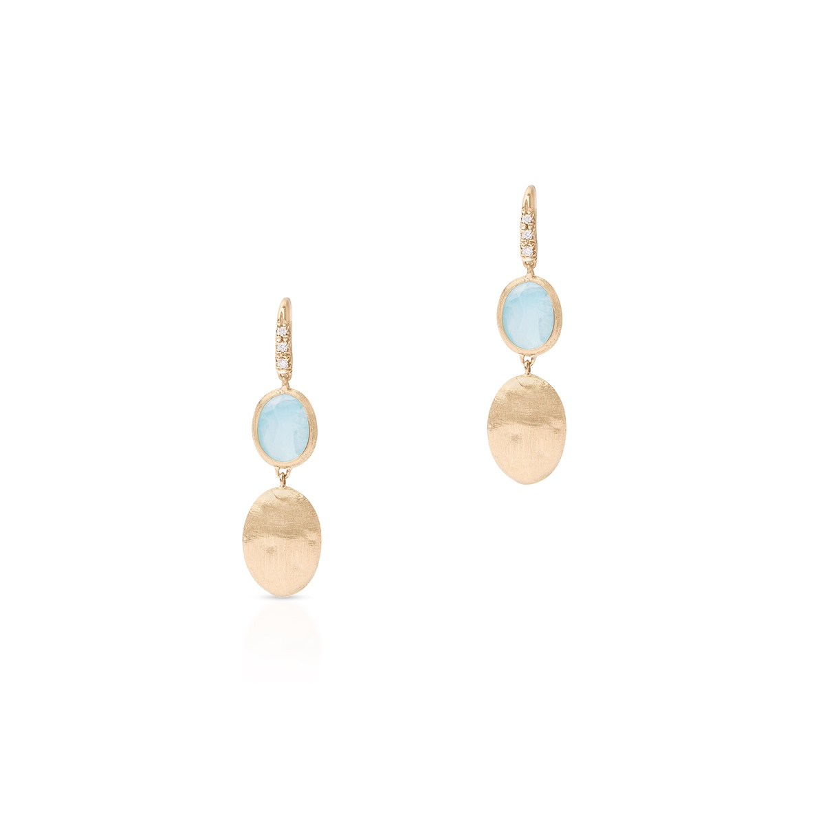 W.KRUK Kolczyki złote z akwamarynem i brylantami MARCO BICEGO