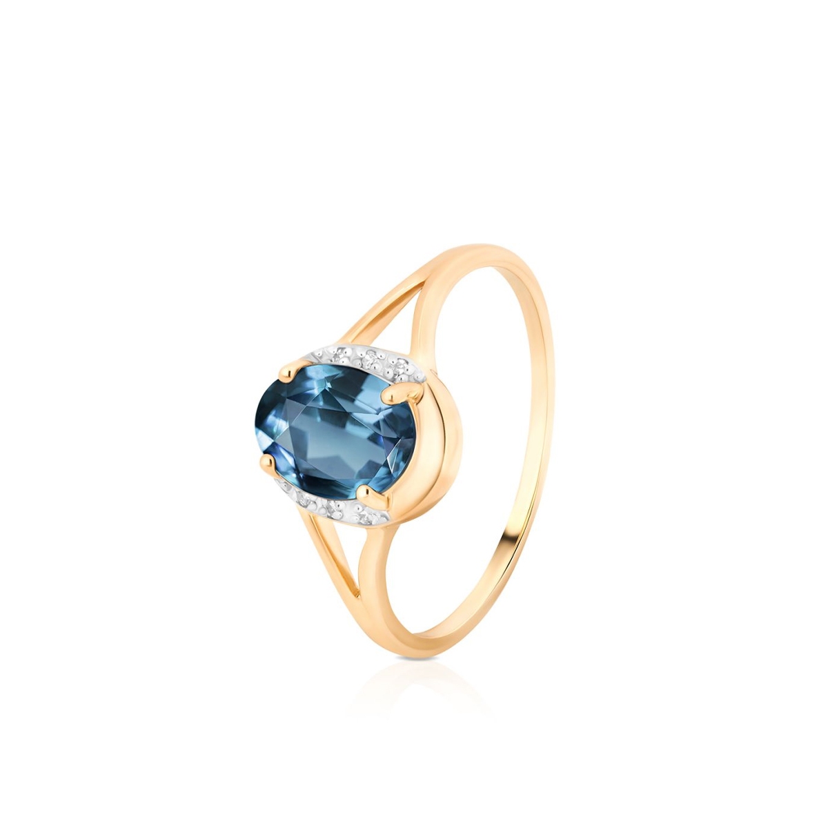 W.KRUK Pierścionek złoty blue topaz