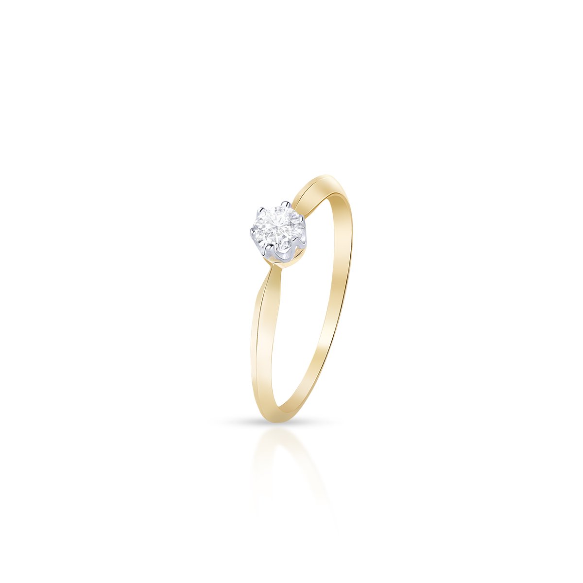 W.KRUK - Pierścionek złoty bicolor z cyrkonią