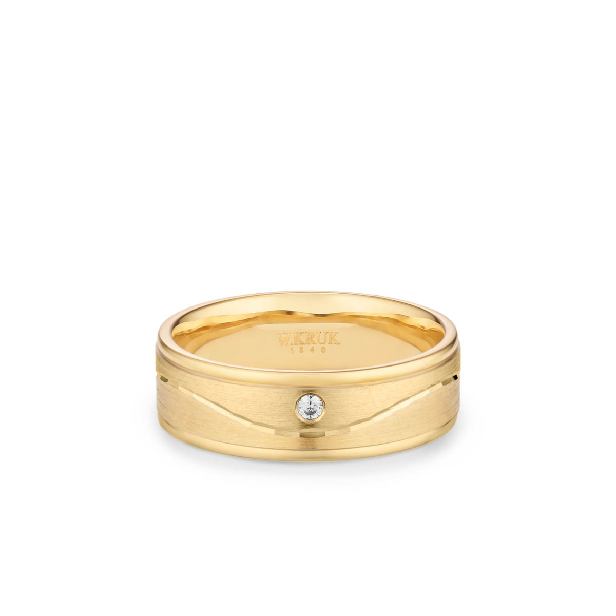 W.KRUK Obrączka złota z brylantem RIVA
