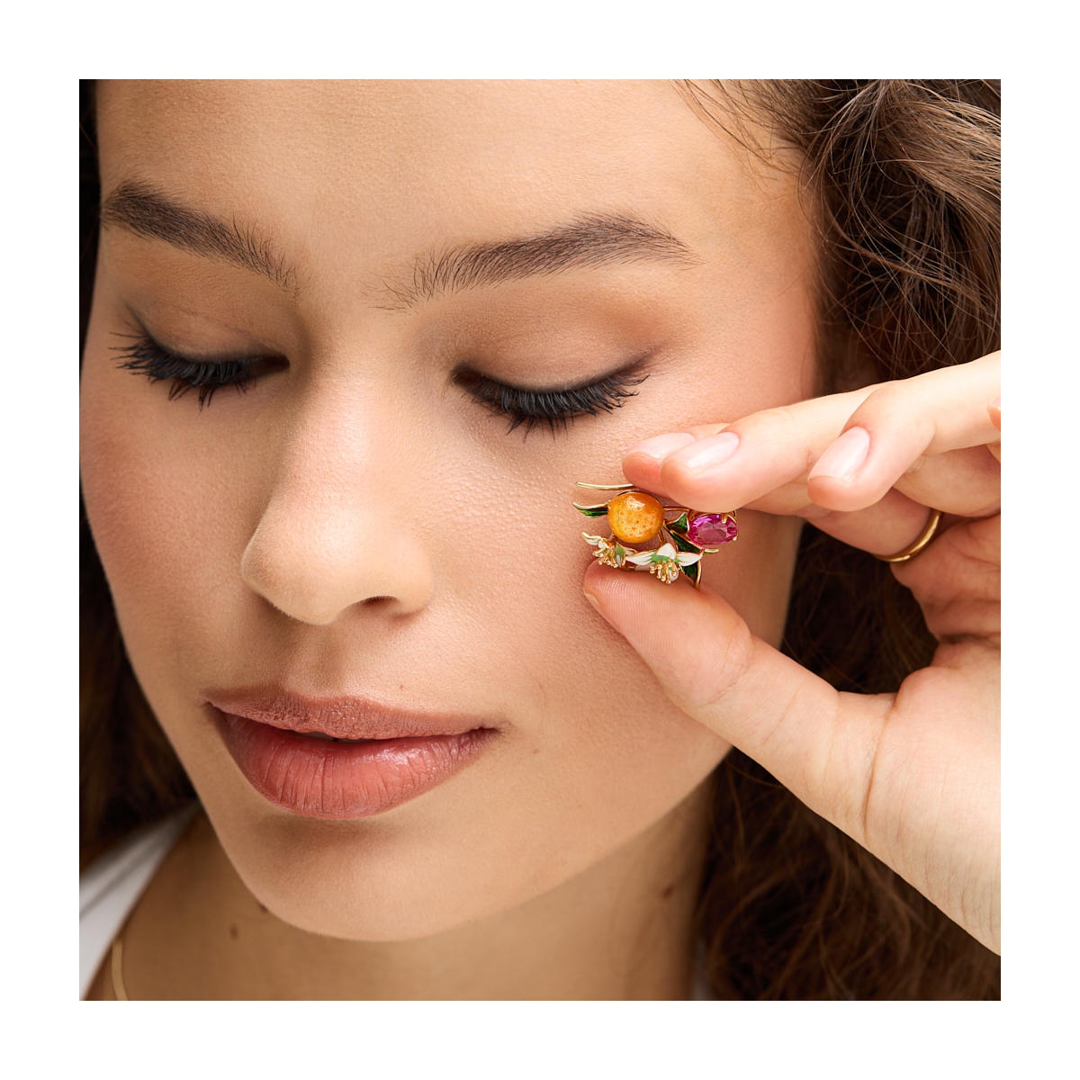 W.KRUK Nausznice srebrne Kwiaty Nocy Cytrusy