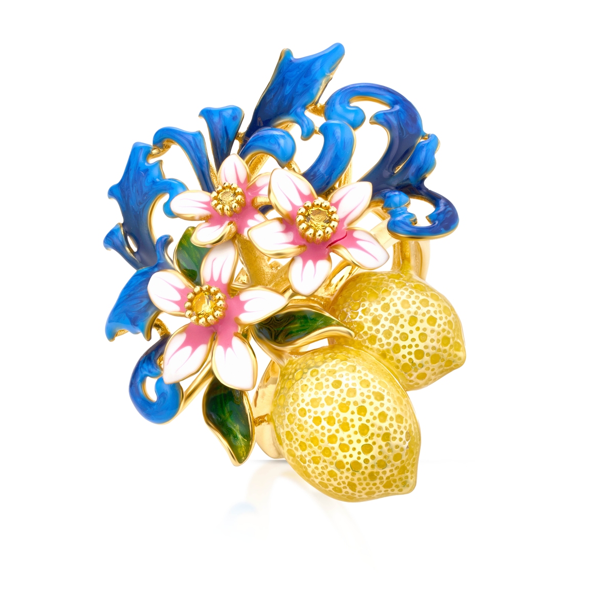 W.KRUK Pierścionek srebrny Kwiaty Nocy Cytrusy