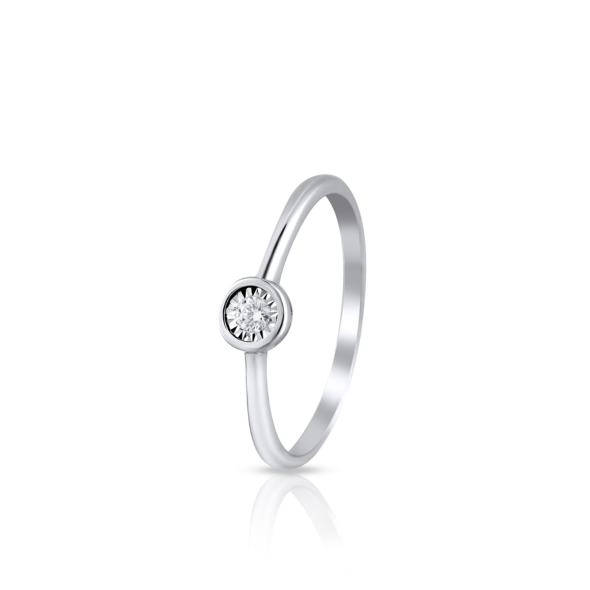 W.KRUK Pierścionek białe złoto z brylantem