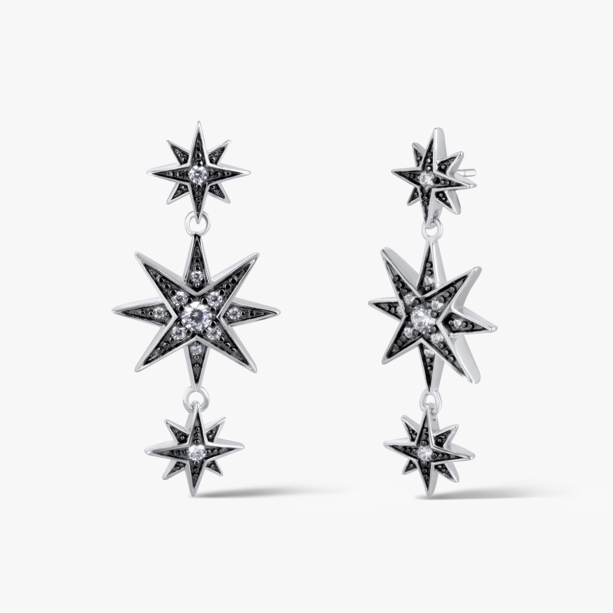 W.KRUK Kolczyki srebrne Royal Star