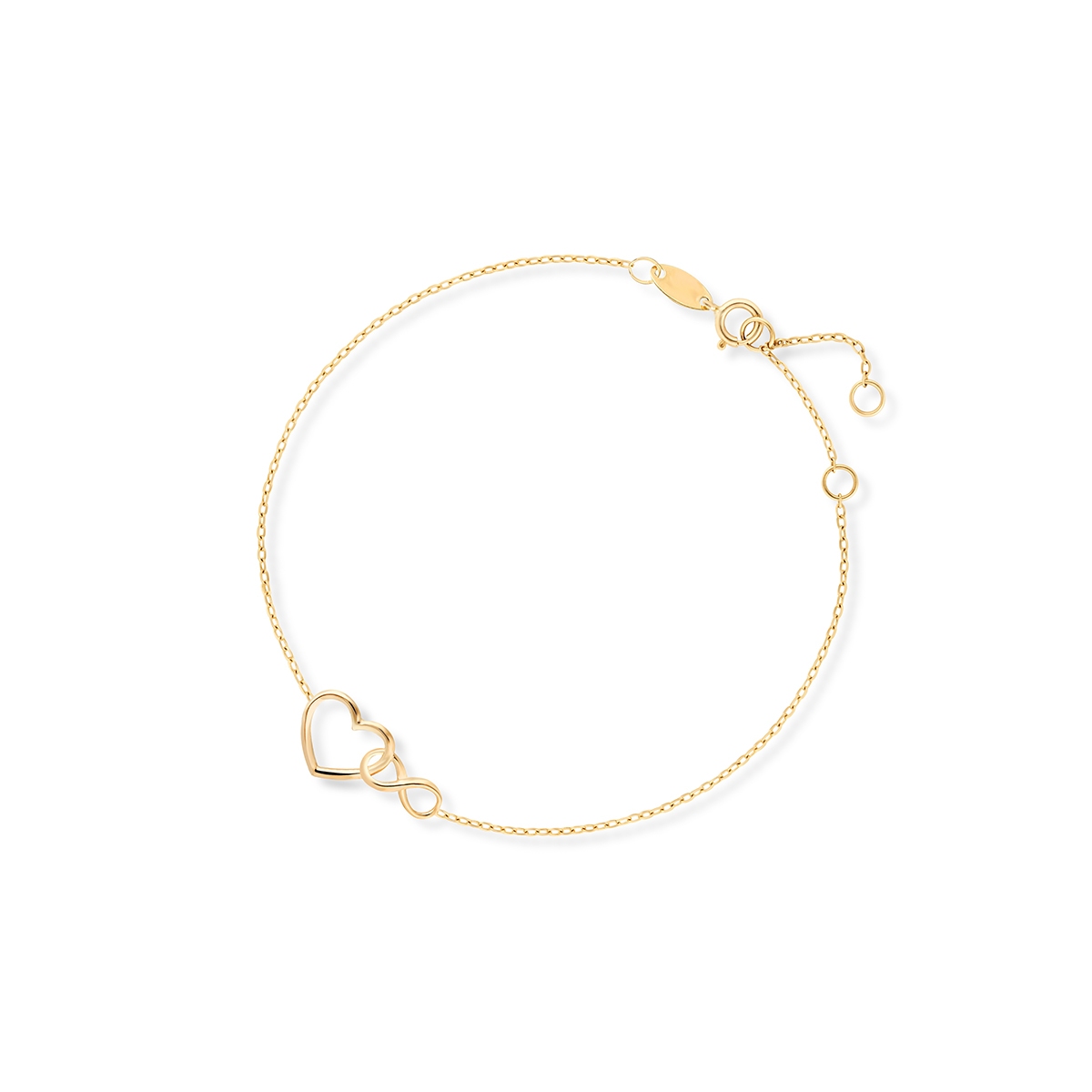 W.KRUK Bransoletka złota z motywem serca i nieskończoności