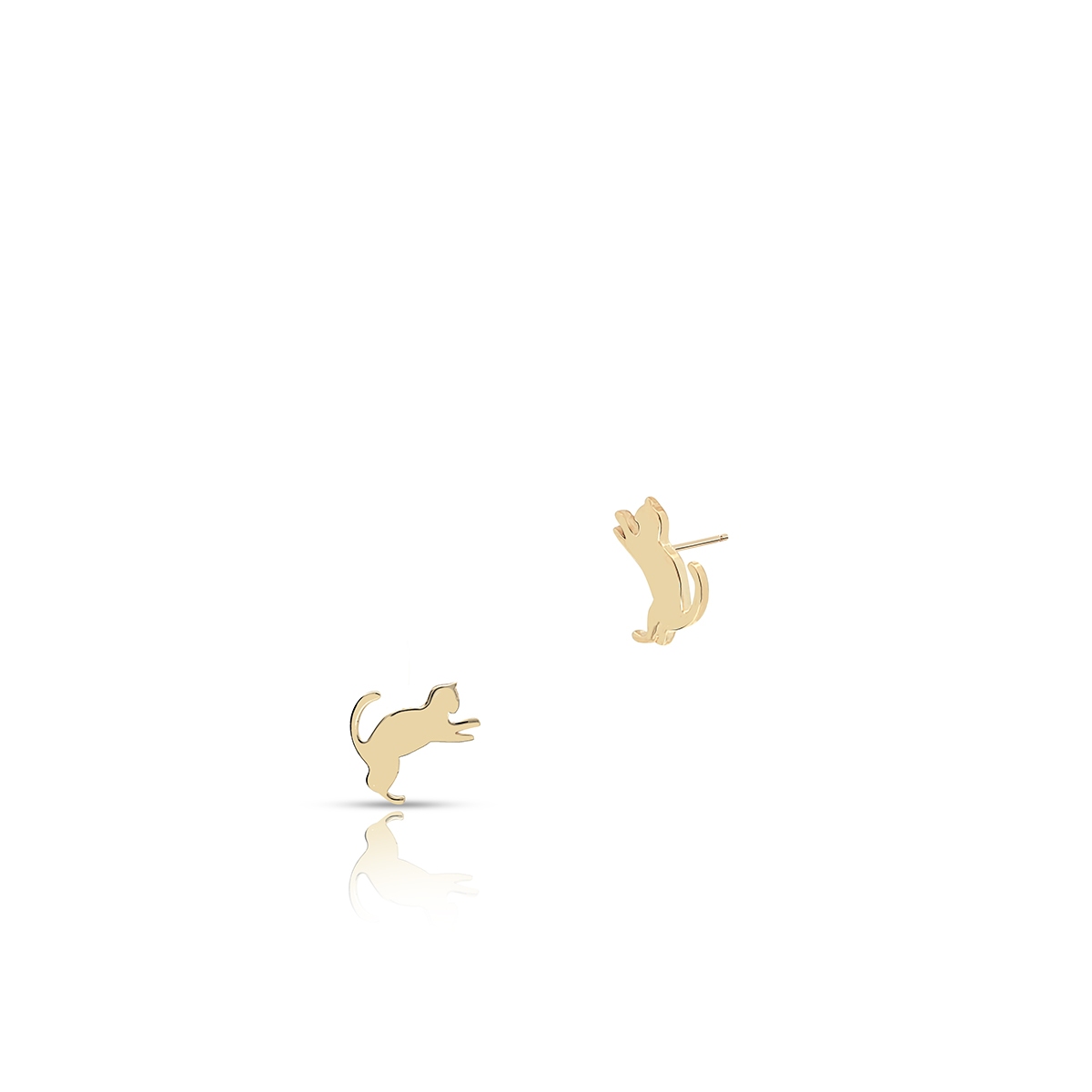 W.KRUK Kolczyki srebrne pozłacane koty