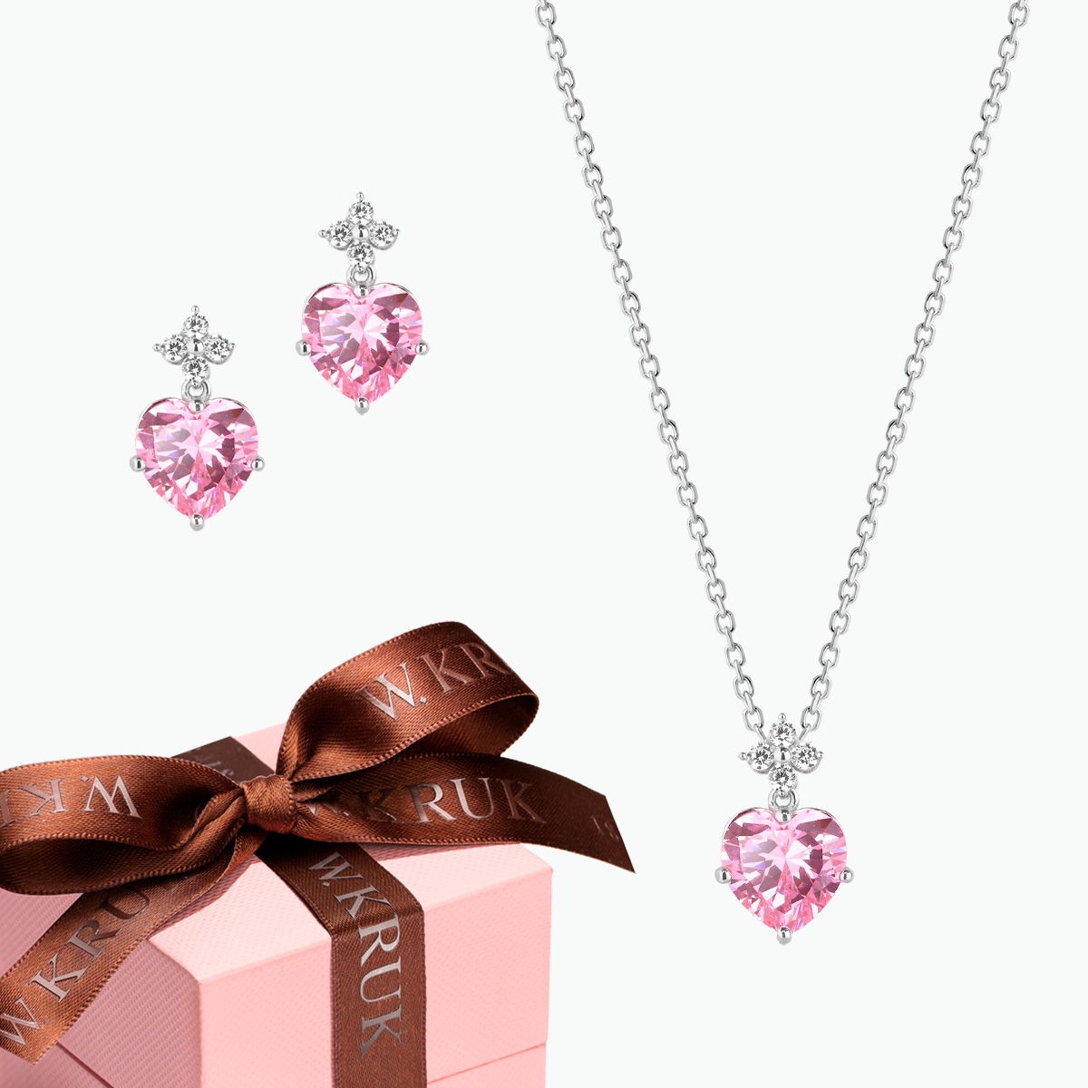 W.KRUK KOMPLET RÓŻOWE SERCE
