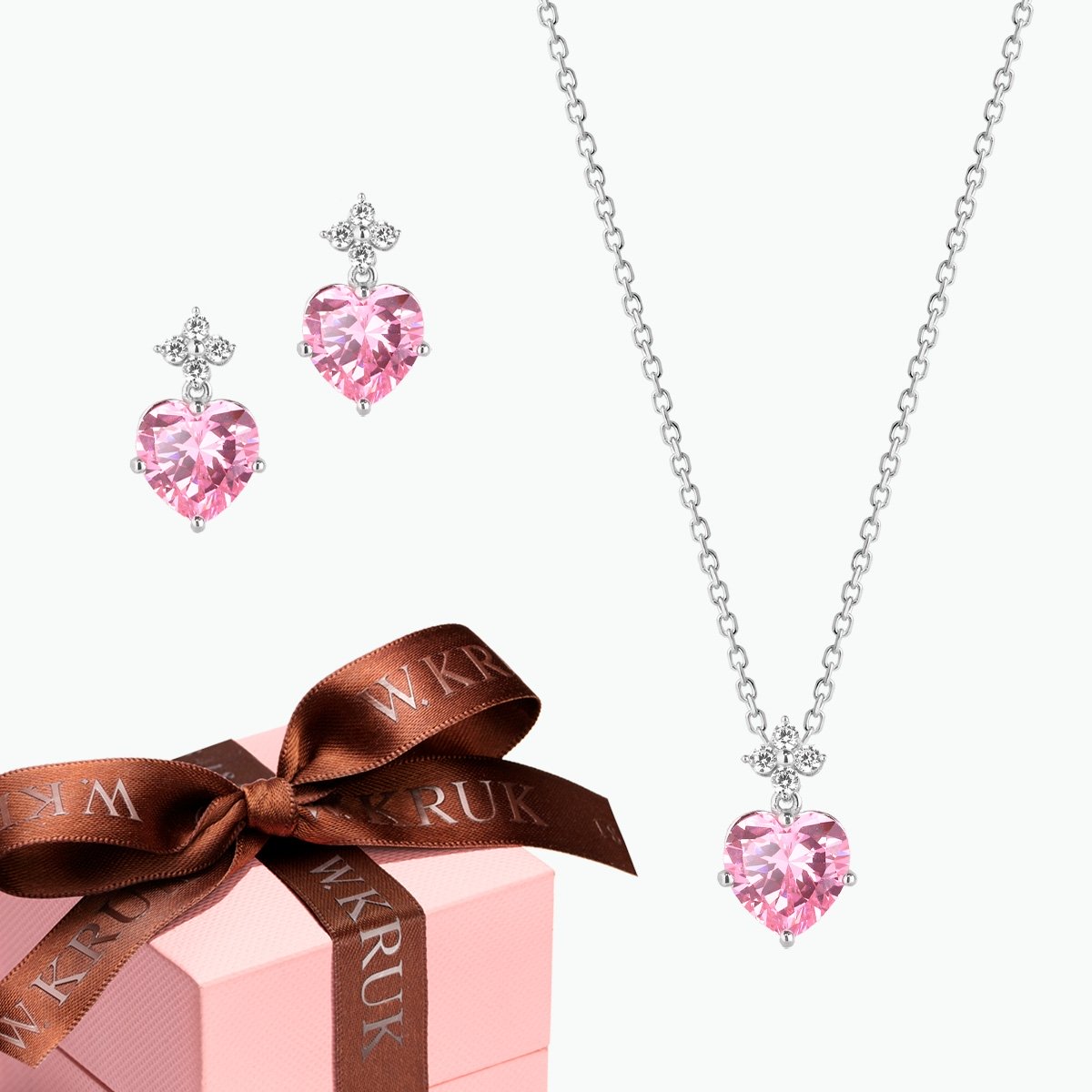 W.KRUK KOMPLET RÓŻOWE SERCE